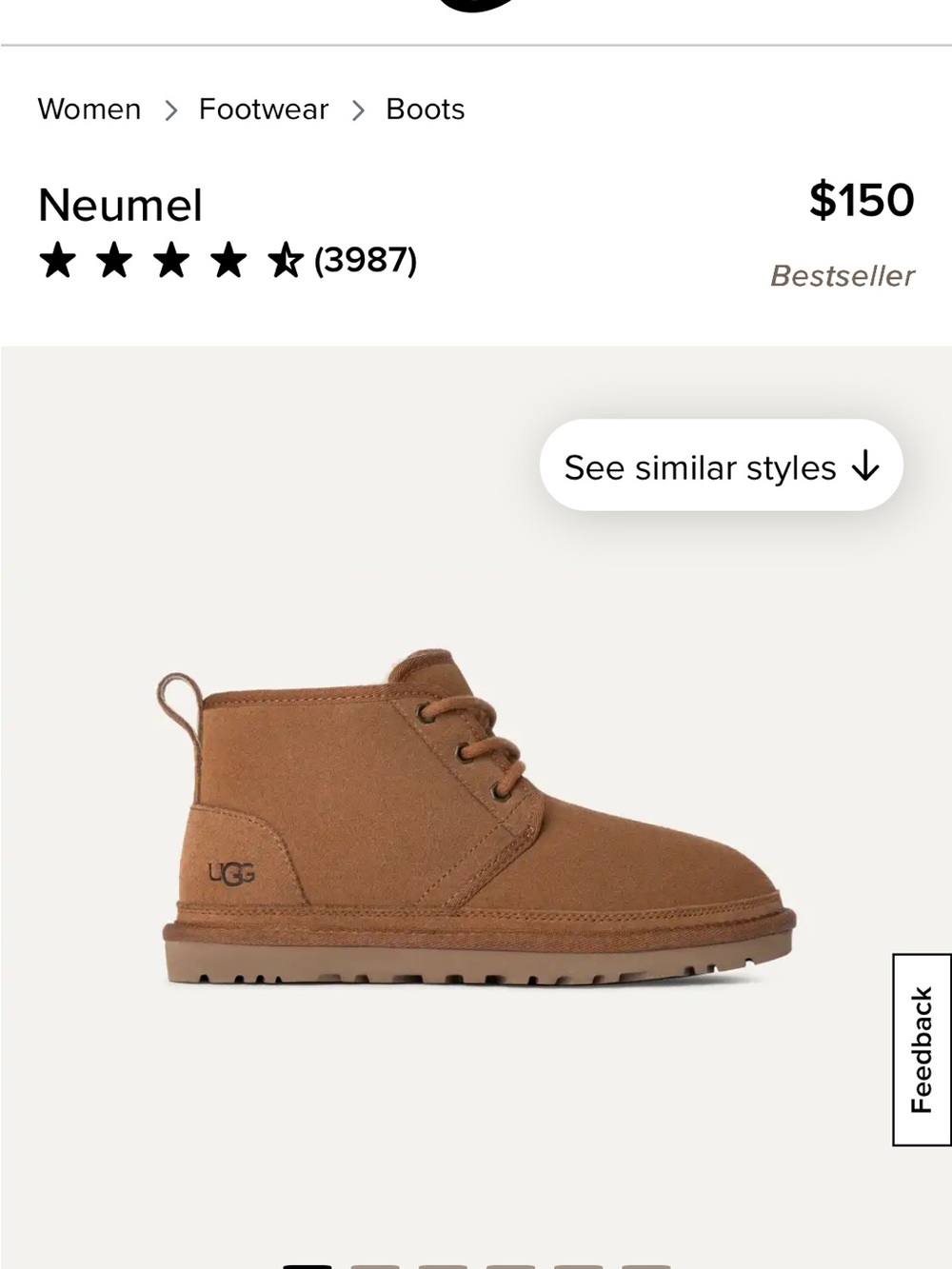 UGG women’s Brown Suede Neumel Boots
